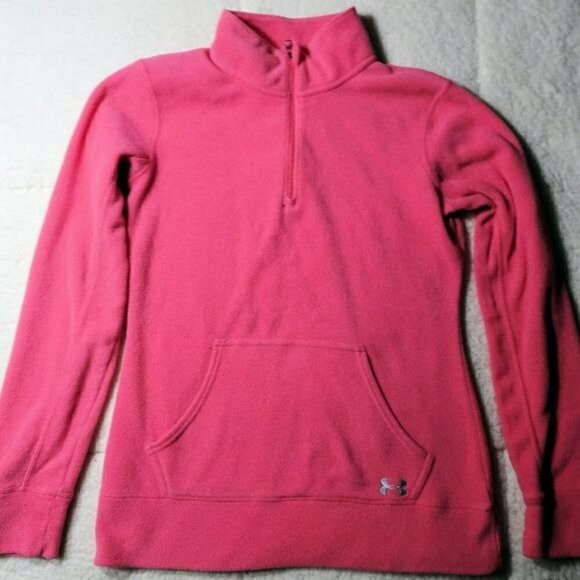Under Armour Pink Fleece Quarter Zip Top Jacket Size XS - Picture 1 of 6
